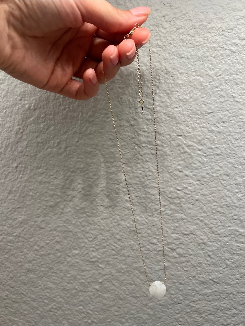Luna Norte Gold Chain Necklace with White Stone Pendant